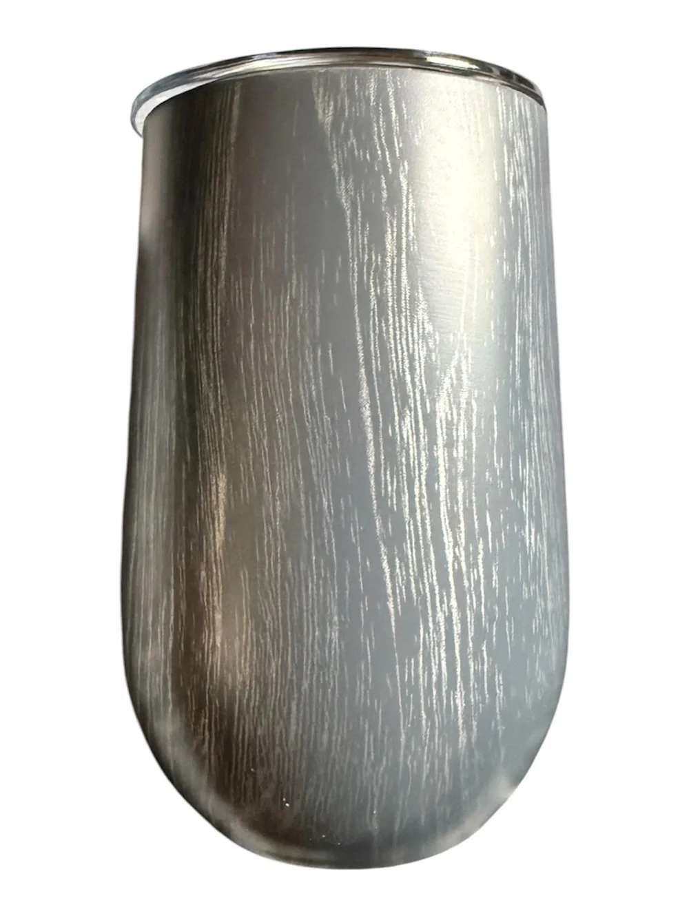 WELLNESS Brushed Silver Woodgrain Insulated Tumbler
